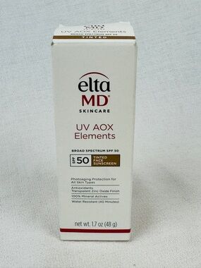 Elta MD UV AOX Elements Broad Spectrum SPF 50 Tinted 1.7oz EXP 05/26 NEW IN BOX